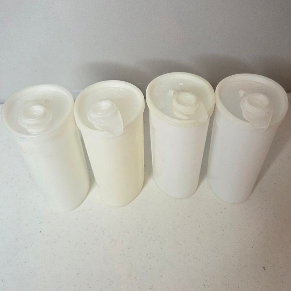 Vintage Tupperware Sweet Saver Syrup Sugar Dispensers With Flip Lid & Spout 4pc